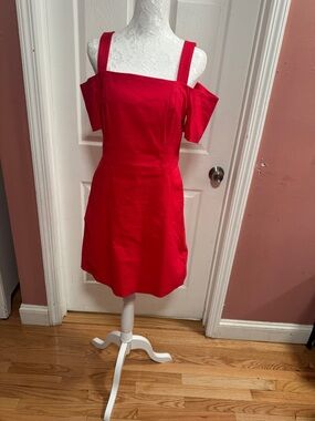 A.L.C. Red Off-Shoulder Sheath Dress